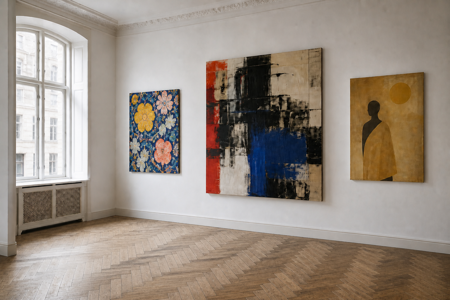 Contemporary works in an apartment setting